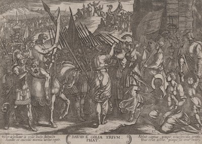 Planche 17 : David revenant en triomphe avec la tête de Goliath, de 