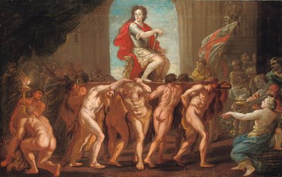 Esquisse pour une fresque dans la salle Saint-Georges, château de Windsor, montrant le roi Guillaume III en gloire - Antonio Verrio
