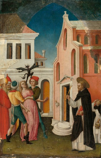 Saint Pierre Martyr exorcisant une femme possédée par un démon - Antonio Vivarini