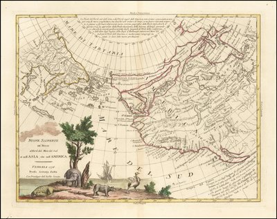 Carte de 1776 - Nouvelles découvertes des Russes au nord de la mer du Sud, en Asie et en Amérique - Antonio Zatta