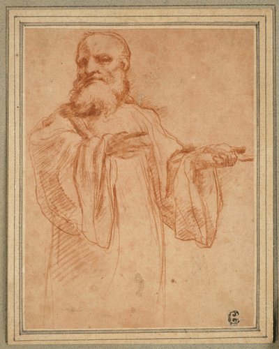 Saint Benoît faisant un geste vers la gauche : étude pour le couronnement de la Vierge - Antonio da Correggio