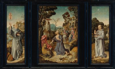Un triptyque : Scènes de la vie de saint Jérôme, saint Antoine de Padoue, saint Bernard de Clairvaux - Antwerp School c. 1525 3