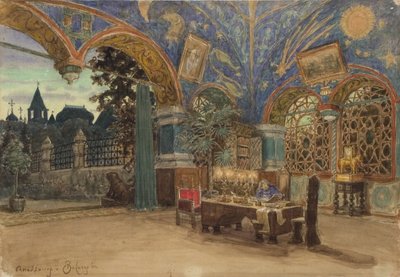 Salle à manger du prince Vassili Golitsyn. Décor de scène pour l