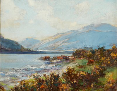 Scène des Highlands avec bétail s