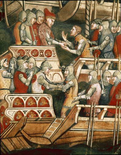 Bataille navale à Punta Salvore dans le golfe de Trieste (détail) - Aretino Luca Spinello or Spinelli