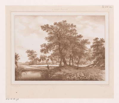 Vue sur un chemin de campagne et un fossé - Arie Ketting de Koningh