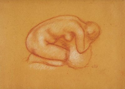 Modèle agenouillé avec la tête reposant dans les mains, tourné vers la droite - Aristide Maillol