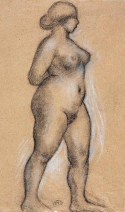 Modèle féminin vu de côté, marchant vers la droite - Aristide Maillol
