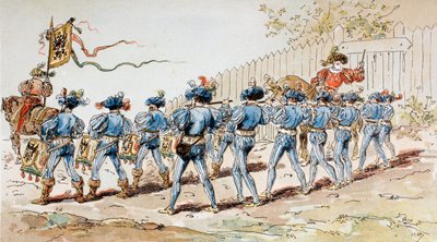 Une fanfare du XVIe siècle avec tambours et fifres - Armand Jean Heins
