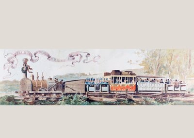 Tableau célébrant le premier train de Bruxelles à Malines en 1835, 1886 - Armand Jean Heins
