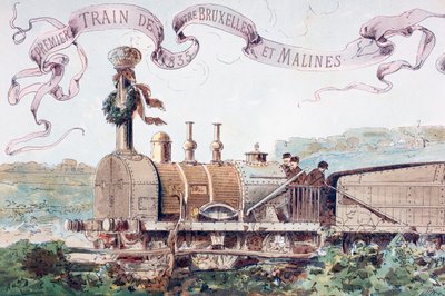 Célébration du premier train de Bruxelles à Malines en 1835, 1886 - Armand Jean Heins