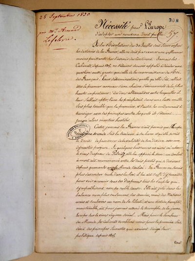 Mémorandum sur la nécessité pour l