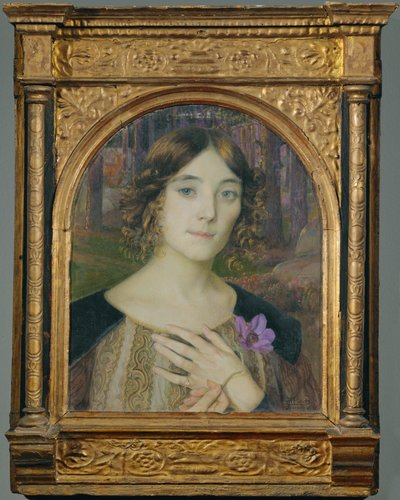 Dame à la fleur de vent (peinture sur toile) - Armand Point
