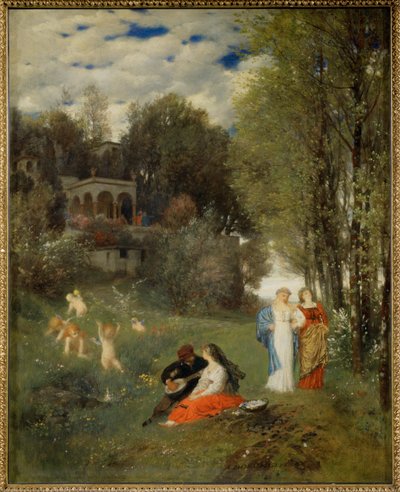 Ideale Fruehlingslandschaft - Paysage de printemps idéal ... (peinture sur toile) - Arnold Böcklin