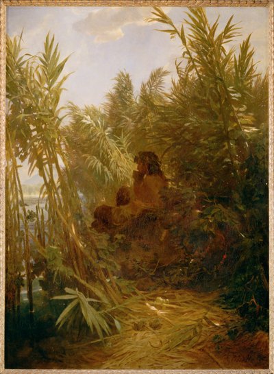 Pan im Schilf - Pan dans les roseaux ... (peinture sur toile) - Arnold Böcklin