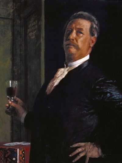 Autoportrait avec le verre de vin, 1885 - Arnold Böcklin