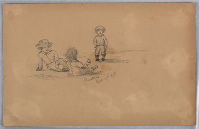 Esquisse de trois enfants - Arnold William Brunner