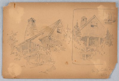 Deux croquis de cottage - Arnold William Brunner