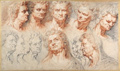 Treize études basées sur une tête impériale romaine - Arnold or Artus the Elder Quellin I