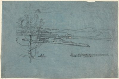 Paysage avec quai et deux bateaux - Arthur B. Davies