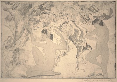 Beauté angulaire, gravure par Ernest Haskell - Arthur Bowen Davies