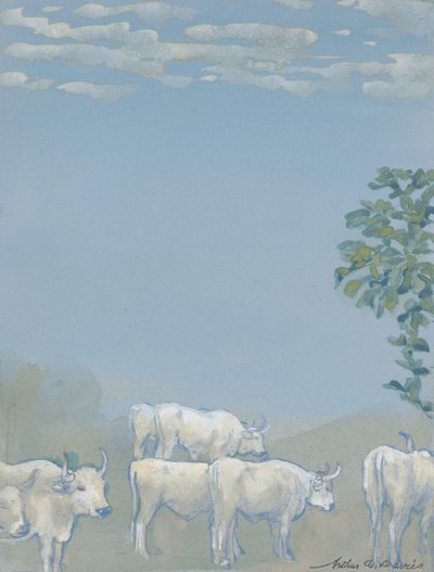 Paysage avec des vaches - Arthur Bowen Davies