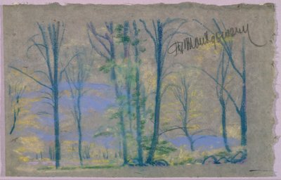 Paysage avec arbres du livre de A.B. Davies, édition -23, 50 - Arthur Bowen Davies