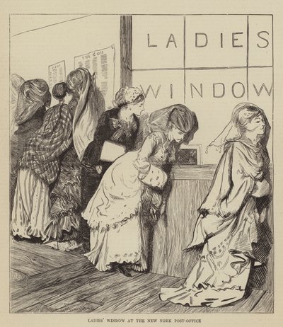 Fenêtre des dames au bureau de poste de New York - Arthur Boyd Houghton