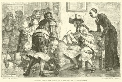 Louis XIV signant la révocation de l