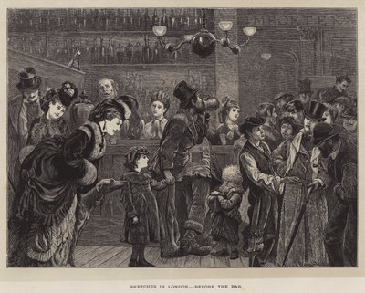 Croquis à Londres, devant le bar - Arthur Boyd Houghton