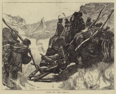 Les Utes en marche - Arthur Boyd Houghton