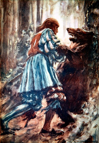 Maximilien Ier, Saint-Empereur romain, combattant avec un ours, fin du 15ème siècle 1913 - Arthur C Michael