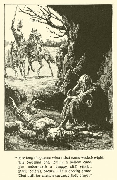 Le chevalier de la Croix Rouge, dans la caverne du désespoir - Arthur George Walker