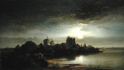 Un village au clair de lune - Arthur Gilbert