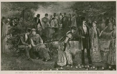 Une fête du soir dans les jardins de la Royal Botanic Society, Regent