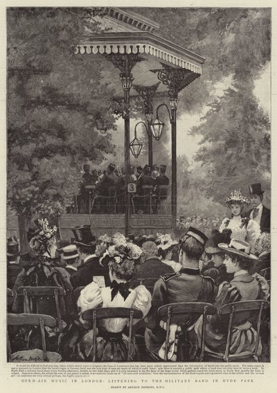 Musique en plein air à Londres, écouter la fanfare militaire à Hyde Park - Arthur Hopkins