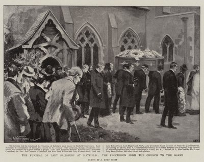 Les funérailles de Lady Salisbury à Hatfield, la procession de l