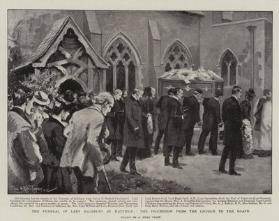 Les funérailles de Lady Salisbury à Hatfield, la procession de l