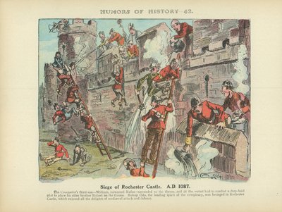 Siège du château de Rochester. A.D. 1087 (lithographie couleur) - Arthur Moreland