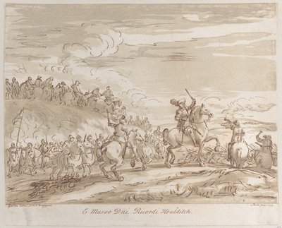 Cavalerie avançant à la charge, avec une figure centrale à cheval brandissant une épée, 1735 - Arthur Pond