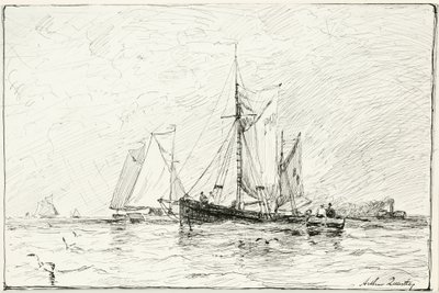Chalutiers au large de Plymouth, Angleterre - Arthur Quartley