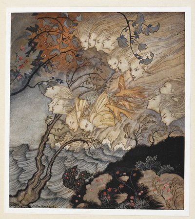 ACTE III : Scène II, ligne 147 ... et parfois une voix - Arthur Rackham