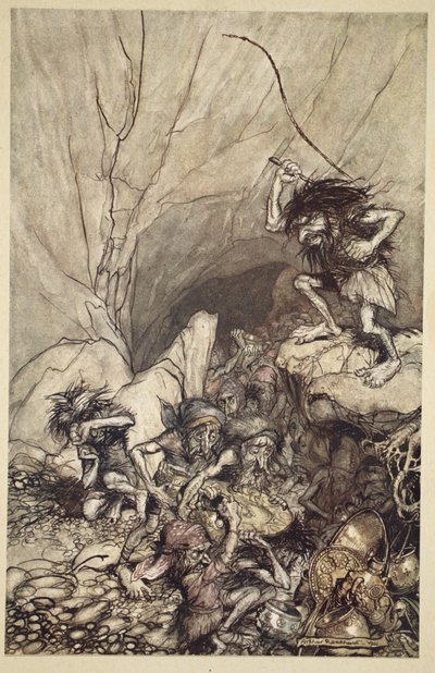 Albrech conduit une bande de Nibelungs avec des trésors d