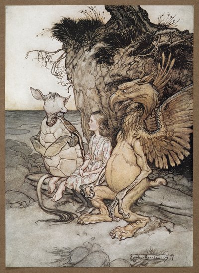 Alice avec le Griffon et la Fausse Tortue - Arthur Rackham