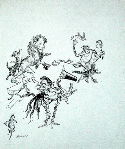 Oiseaux, bêtes et poissons se précipitaient en masses confuses, illustration de 