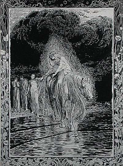 Traverser la rivière - Arthur Rackham