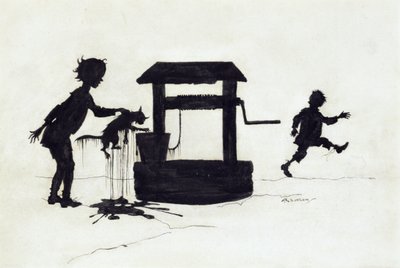 Ding Dong Bell, illustration de Mother Goose: The Old Nursery Rhymes, publié en 1913 - Arthur Rackham