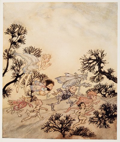 Go charge my goblins that they grind their joints with dry convulsions, illustration de La Tempête de William Shakespeare, pub. 1926 - Arthur Rackham