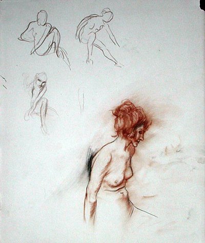 Nu assis - Arthur Rackham