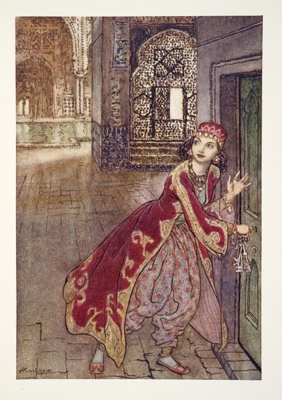 Elle prit alors la petite clé et ouvrit la porte, tremblante, du Livre de contes de fées d